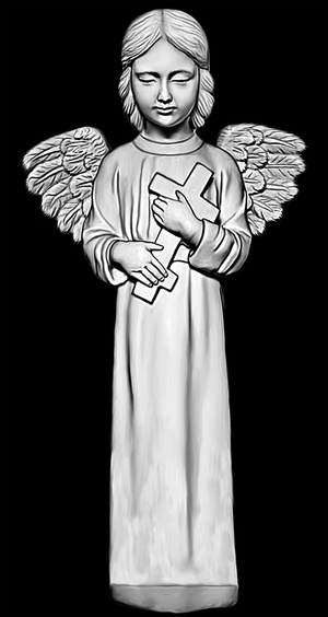 Ангелок с крестом - картинки для гравировки